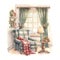 Watercolor Christmas Cozy Reading Corner Sublimation