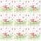 Watercolor Christmas endless trama. Christmas red and white candles and pine branches seamless pattern.