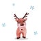 Watercolor christmas illustration with holiday deer