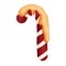 Watercolor christmas red and white candy cane with honey clipart