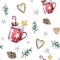 Watercolor Christmas seamless pattern