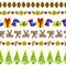 Watercolor christmas seamless pattern borders set