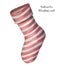 Watercolor Christmas sock. Hand painted striped Christmas stocking isolated on white background. Holiday print.