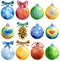 Watercolor Christmas tree balls or your creativity