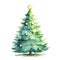 Watercolor Christmas Trees. Clipart. AI generated