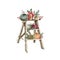 Watercolor Christmas wooden ladder decorated with gift boxes, pumpkins