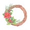 Watercolor Christmas wreath