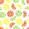 Watercolor citrus seamless pattern