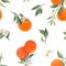 Watercolor citrus vector pattern