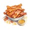 Watercolor Clipart Of Crispy Bacon And Chips
