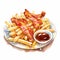 Watercolor Clipart Of Crispy Bacon And Chips