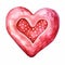 Watercolor Clipart, heart-shaped shortbread cookie .Ai Generate