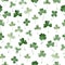 Watercolor clover seamless vector pattern.