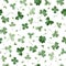 Watercolor clover seamless vector pattern. hand draw leaves for St Patrick`s day