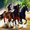 Watercolor Clydesdale Horses in Full Capture the with Stunning Print and Artful
