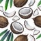 Watercolor coconut pattern