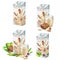 Watercolor collection of almond milk in the cartons with various package design