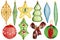 Watercolor collection,toys isolated on a white background, various toys. Christmas tree decor for cards, posters etc.
