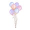 Watercolor colorful balloon bunches.Colorful balloons illustration isolated on white background. Birthday party,wedding decoration