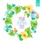 Watercolor colorful circular floral wreaths