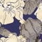 Watercolor colorful irises. Floral seamless pattern.