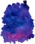 Watercolor colorful starry space galaxy nebula spot background.