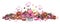 Watercolor composition of desserts, cupcakes, sweets, strawberries in chocolate and coffee on a white background