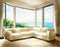 Watercolor of Contemporary elegant living room with