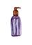 Watercolor cosmetic tube on white background. Purple bottle. Oil bottles. Aromatherapy