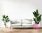 Watercolor of Couch clean minimalistic white sofa interior design
