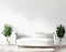 Watercolor of Couch clean minimalistic white sofa interior design