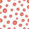 Watercolor cowberry seamless pattern. Hand drawn red berries scattered on white background. Forest plant for design