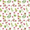 Watercolor cranberry seamless pattern