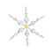 Watercolor crystal Christmas snowflakes hand drawn clipart