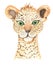 Watercolor cute cartoon mexican animals. Portrait with tropical trendy.