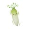 Watercolor cute daikon cartoon character. Vector illustration