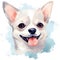 Watercolor Cute Dog Chihuahua Portrait