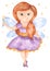 Watercolor cute fairy girl with magic wand and stars