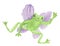Watercolor cute green fairy frog with wings isolated background. Mystical illustration for halloween