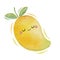 Watercolor cute mango cartoon character