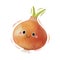 Watercolor cute onion cartoon character. Vector illustration