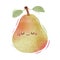 Watercolor cute pear cartoon character