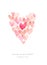 Watercolor cute romantic card with heart