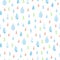 Watercolor cute seamless pattern colorful rain. Blue raindrops for wedding invitations, holiday, greeting cards, posters, books, e