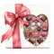 Watercolor Cute Valentine Clipart, Chocolate in gift box .Ai Generate