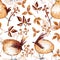 Watercolor Cute Wren Birds Seamless Pattern Tile