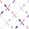 Watercolor cutlery seamless pattern in pink and purple colors.