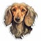 Watercolor Dachshund Sticker With Cute Long Hair