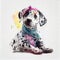 Watercolor Dalmatian Puppy and Girl: A Match Made in Heaven AI Generated