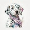 Watercolor Dalmatian Puppy and Girl: A Perfect Pair AI Generated